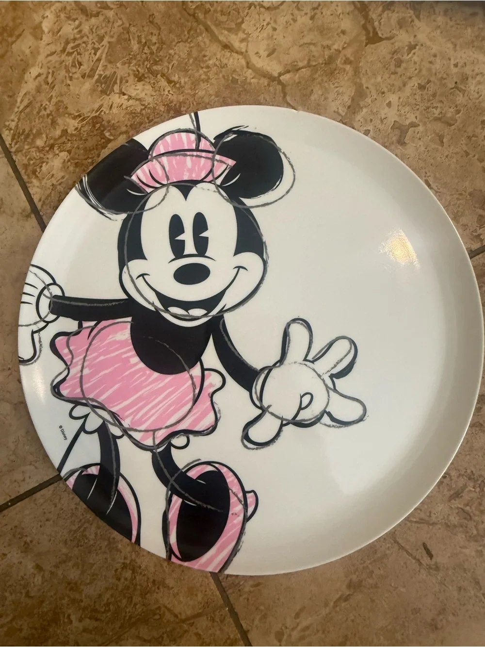 Disney Mickey & Minnie Pink and Red Dinnerware Plate and Tray Set